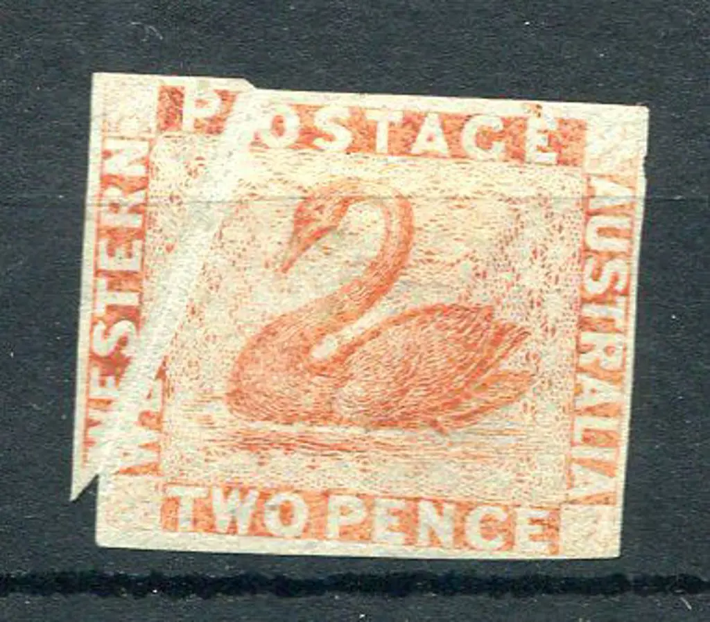 1860 2d orange-vermilion with close but clear ... Image 1++