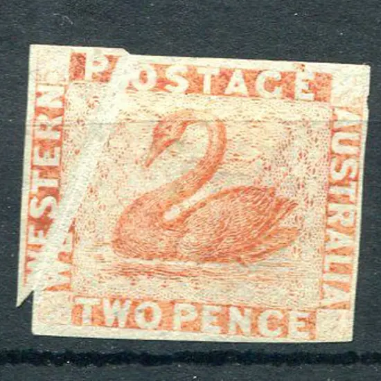 1860 2d orange-vermilion with close but clear ...
