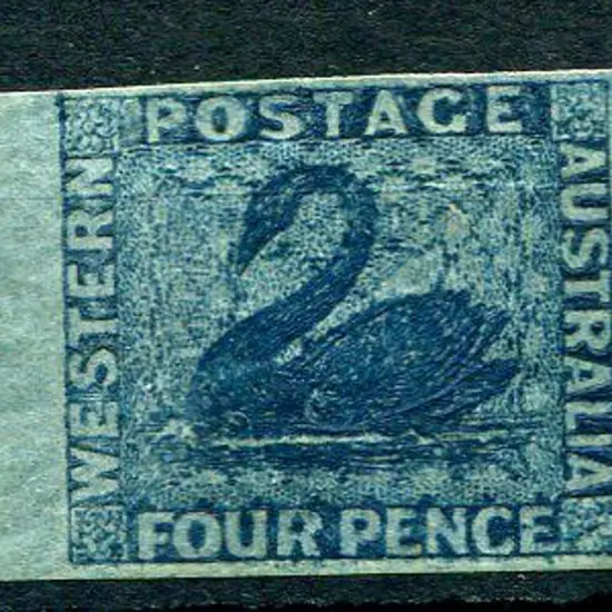 1864 4d blue with huge left margin & 3 close but ...