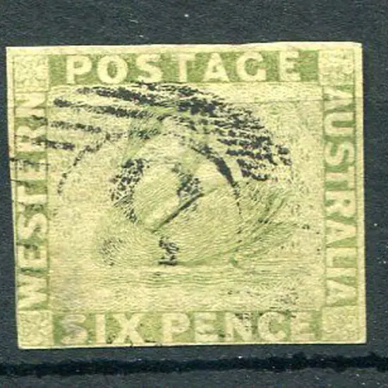 1861 6d sage-green with close but clear even ...