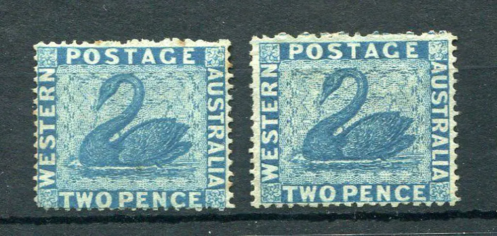 1861 2d blue intermediate perf.14-16. MNG x 2 ... Image 1++