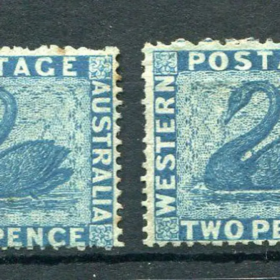1861 2d blue intermediate perf.14-16. MNG x 2 ...