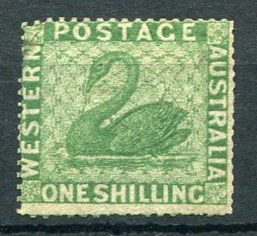 1861 1/- yellow-green intermediate perf.14-16. MLH ... Image 1++