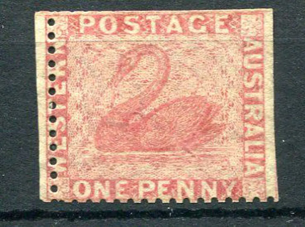 1861 1d rose, perf.14 with 2 straight edges. MNG, ... Image 1++