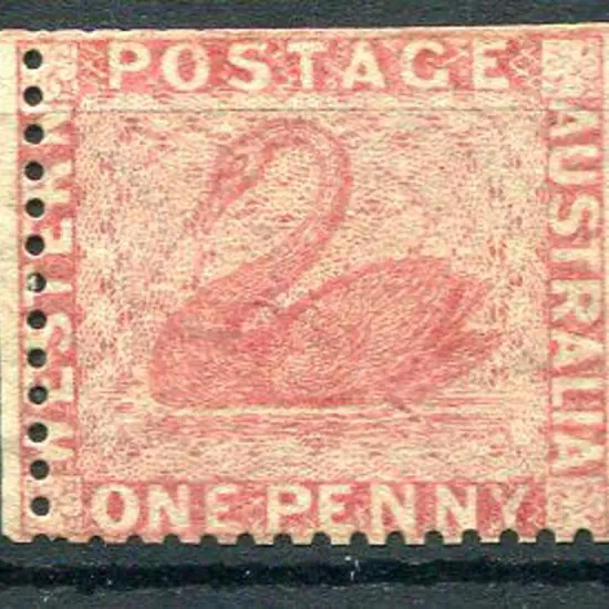 1861 1d rose, perf.14 with 2 straight edges. MNG, ...