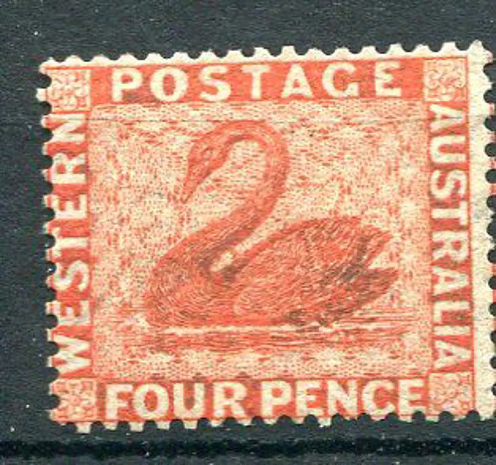 1861 4d vermilion, perf.14. Used with traces of a ... Image 1++