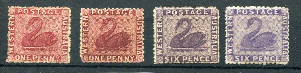 1863/64 1d carmine-rose, 1d lake, 6d deep lilac & ... Image 1++