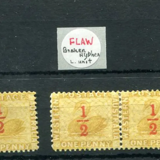 1884 "½" surcharges in red on 1d yellow-ochre, ...