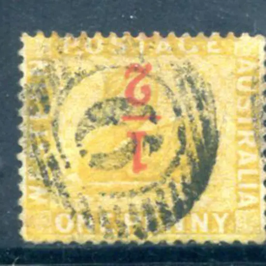 1884 "½" surcharge in red on 1d yellow-ochre with ...