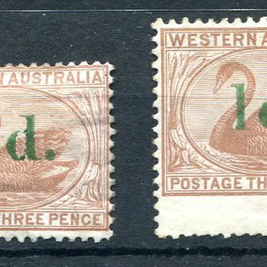 1885 "1d" surcharge in green on 3d pale brown, ...