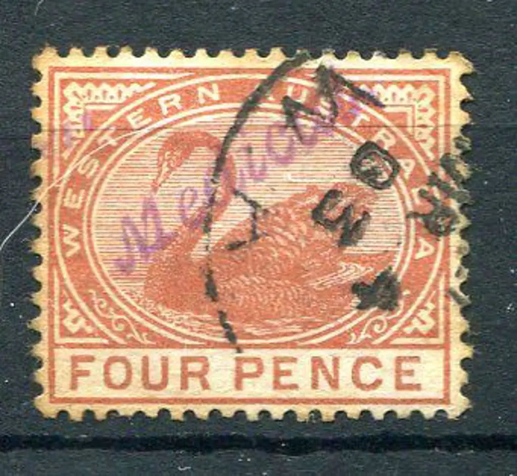 1896 4d chestnut, crown/CA wmk perf. 14 with crisp ... Image 1++