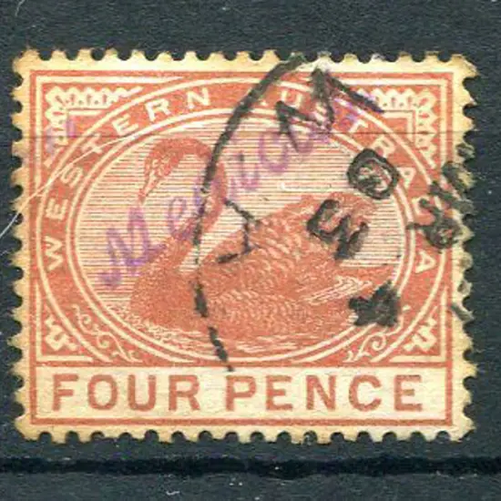 1896 4d chestnut, crown/CA wmk perf. 14 with crisp ...