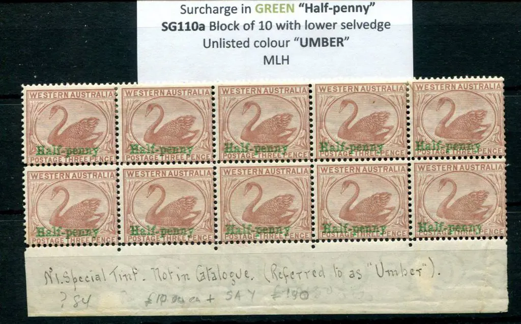 1895 "Half -penny" surcharge in green on 3d ... Image 1++
