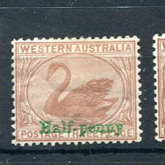 1895 "Half-penny" surcharge in green on 3d pale ...