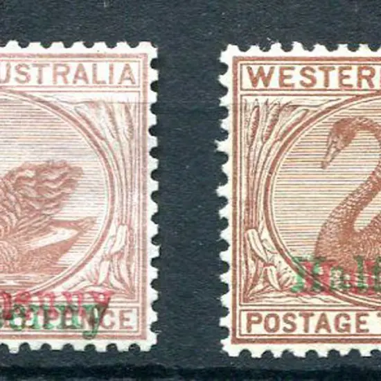 1895 "Half-penny" surcharge in red & green ink on ...