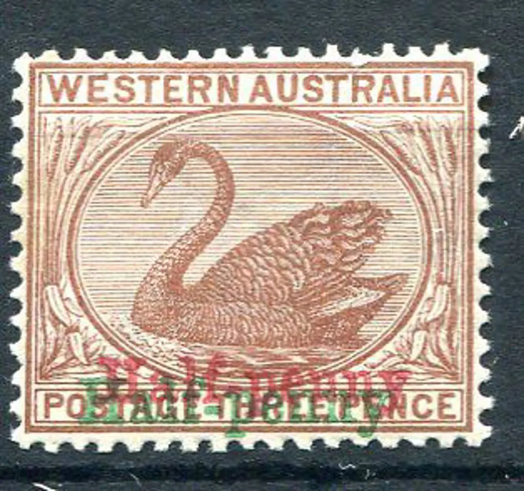 1895 "Half-penny" surcharge in red & green ink on ... Image 1++