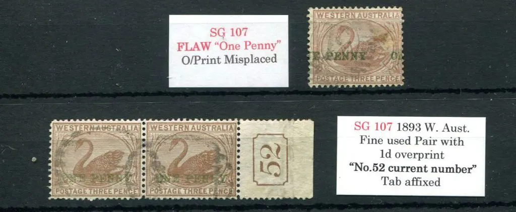 1895 "ONE PENNY" surcharge in green on 3d pale ... Image 1++