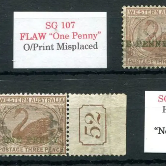 1895 "ONE PENNY" surcharge in green on 3d pale ...