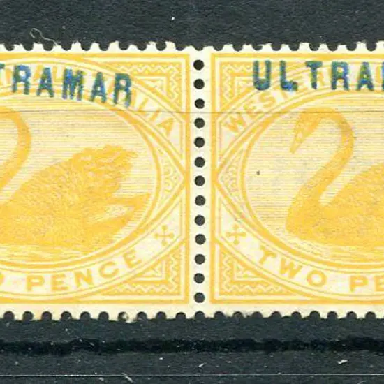1899 2d yellow, W Crown A wmk Specimen pair with ...