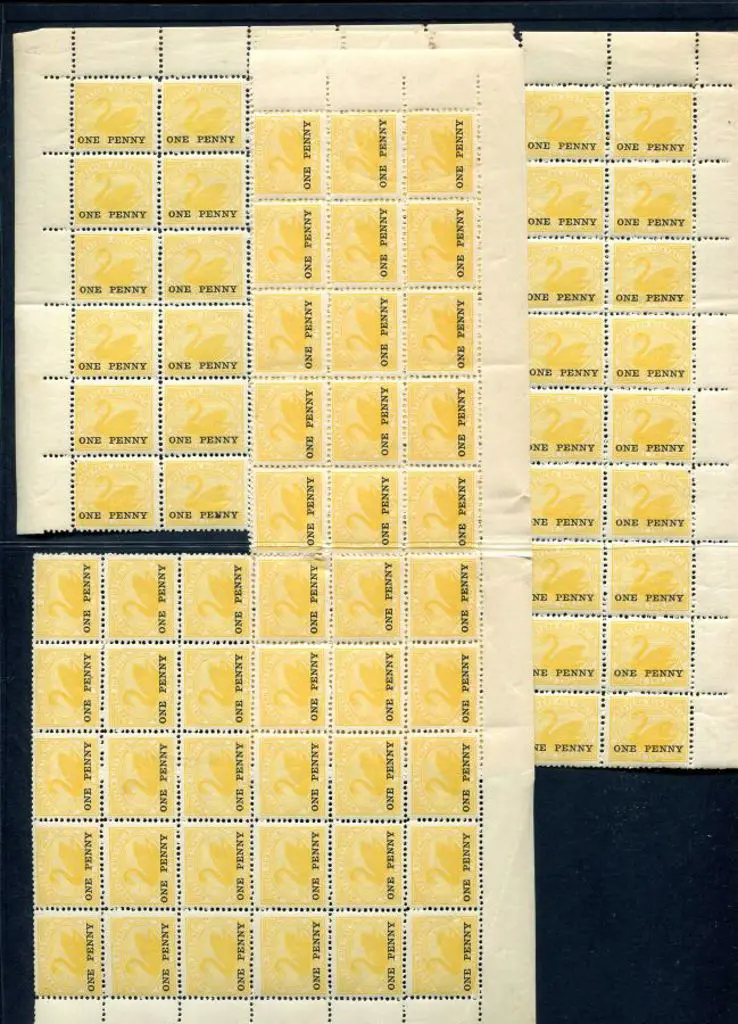 1912 "ONE PENNY" surcharge on 2d yellow in sheet ... Image 1++