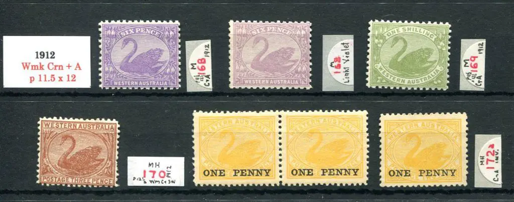 1912 6d to 1/- selection in various printings & ... Image 1++