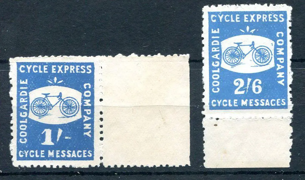 1894 1/- & 2/6d Coolgardie Cycle Express pair with ... Image 1++