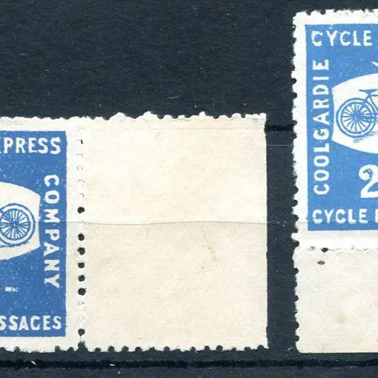 1894 1/- & 2/6d Coolgardie Cycle Express pair with ...