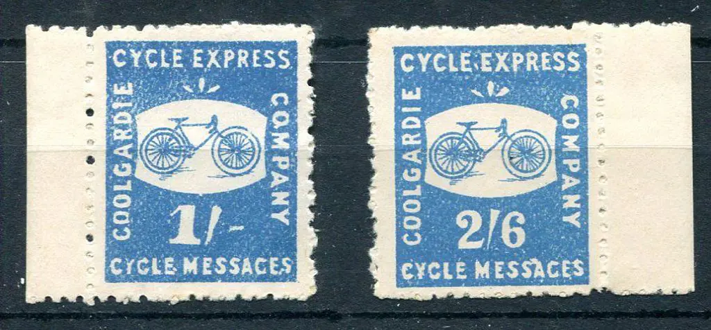 1894 1/- & 2/6d Coolgardie Cycle Express pair as ... Image 1++