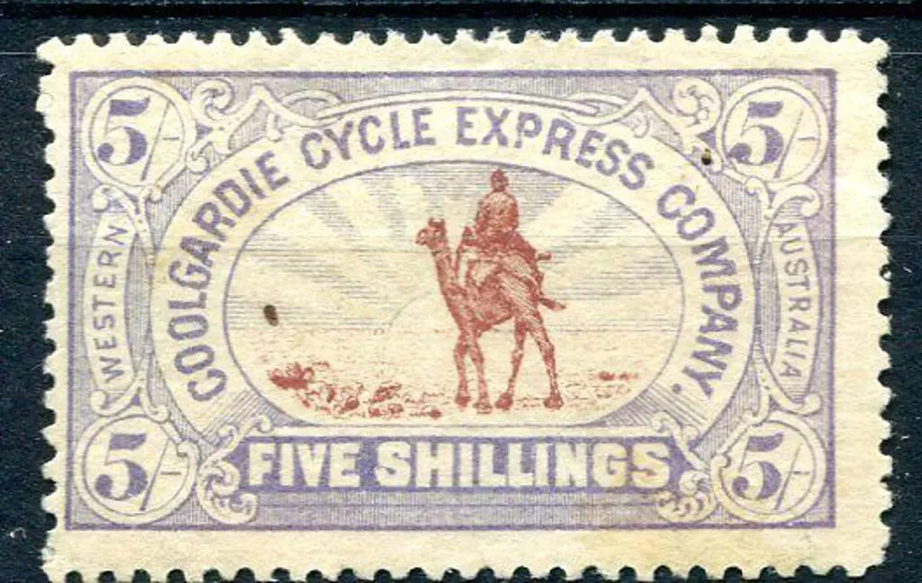 1896 5/- Coolgardie Cycle Express camel MH with ... Image 1++
