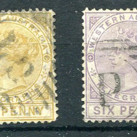1879 1d, perf 14 & 6d Telegraph as above but with ...
