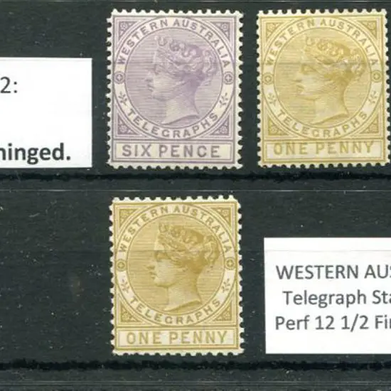 1879 1d & 6d Telegraph set of 3 with 1d in both ...