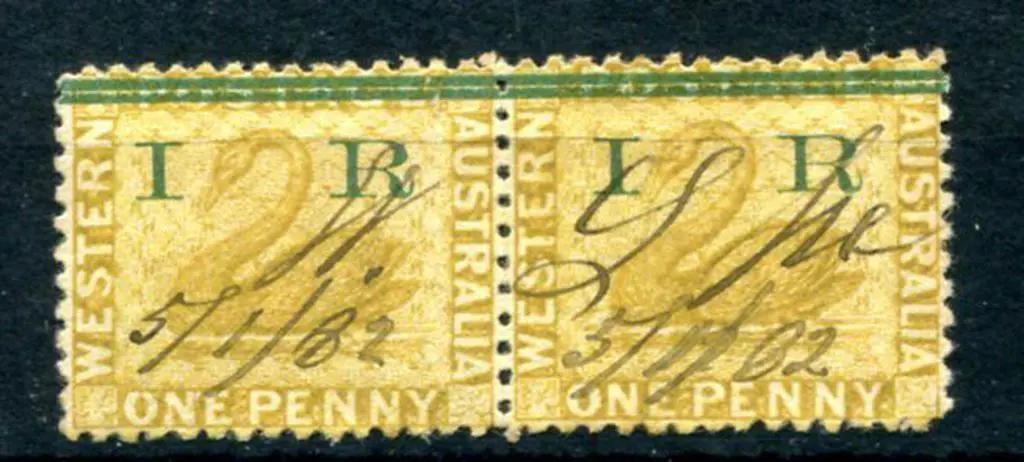 1881 1d yellow-ochre, wmk Crown CC, perf.12½ pair ... Image 1++