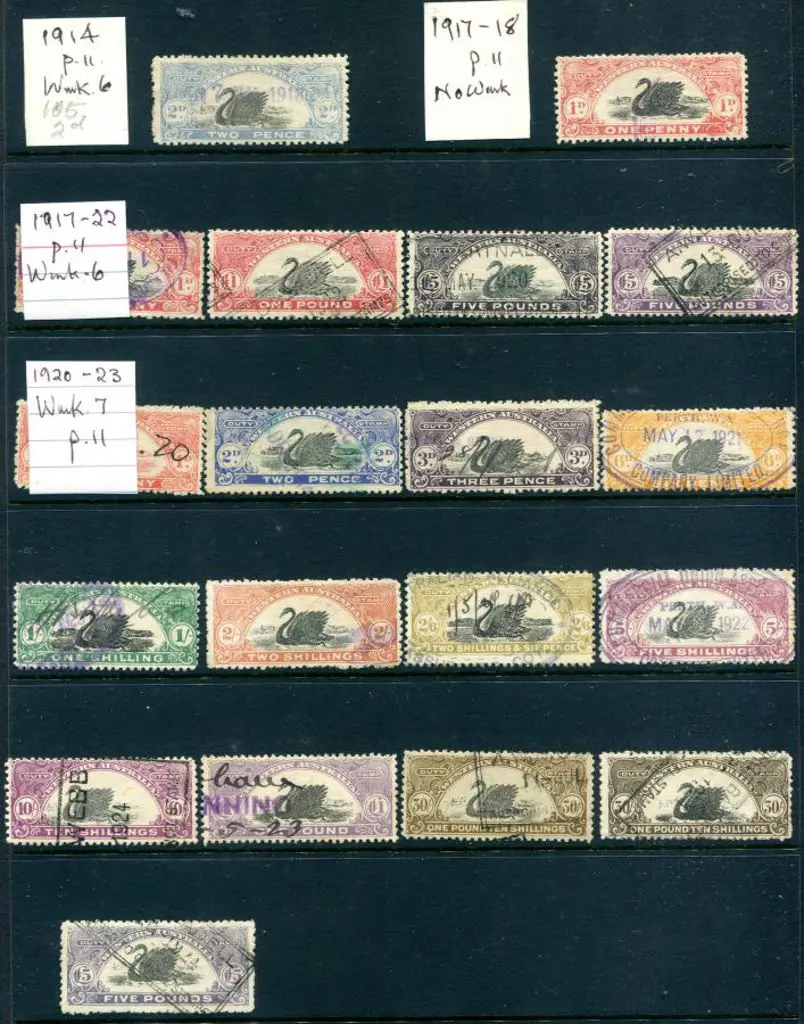 1914/23 group with 1914 2d blue, perf. 11, 1917/18 ... Image 1++