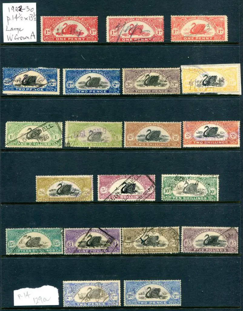 1923/30 1d red x 3, 2d x 4, 3d, 6d, 1/- x 2, 2/- x ... Image 1++