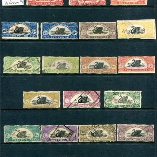 1923/30 1d red x 3, 2d x 4, 3d, 6d, 1/- x 2, 2/- x ...