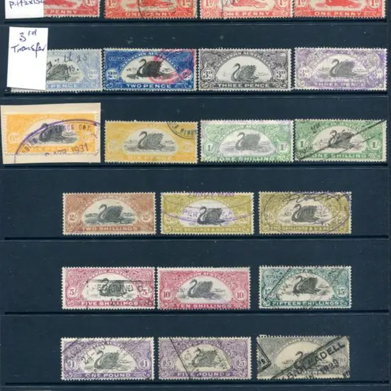 1922/30 1d red x 5, 2d x 2, 3d x 2, 6d x 2, 1/- x ...