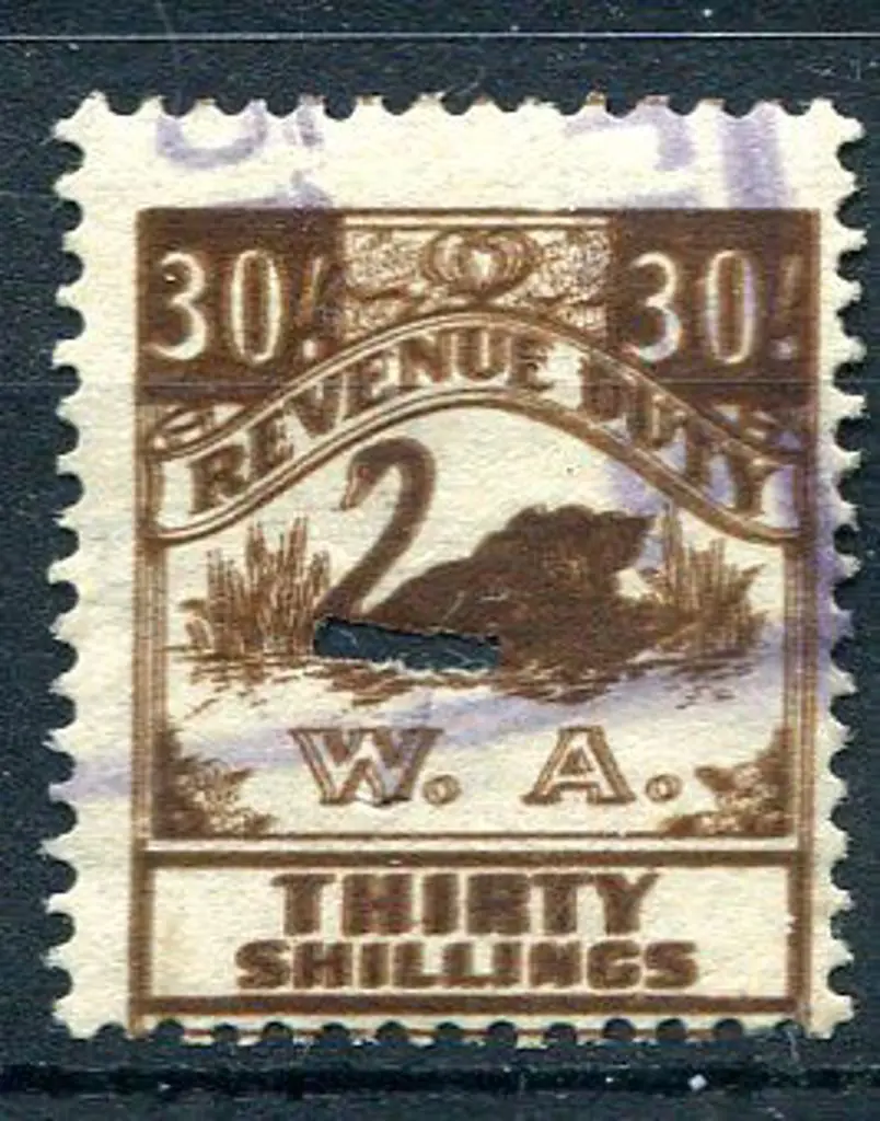 1943/57 30/- brown with double print. Fiscally ... Image 1++