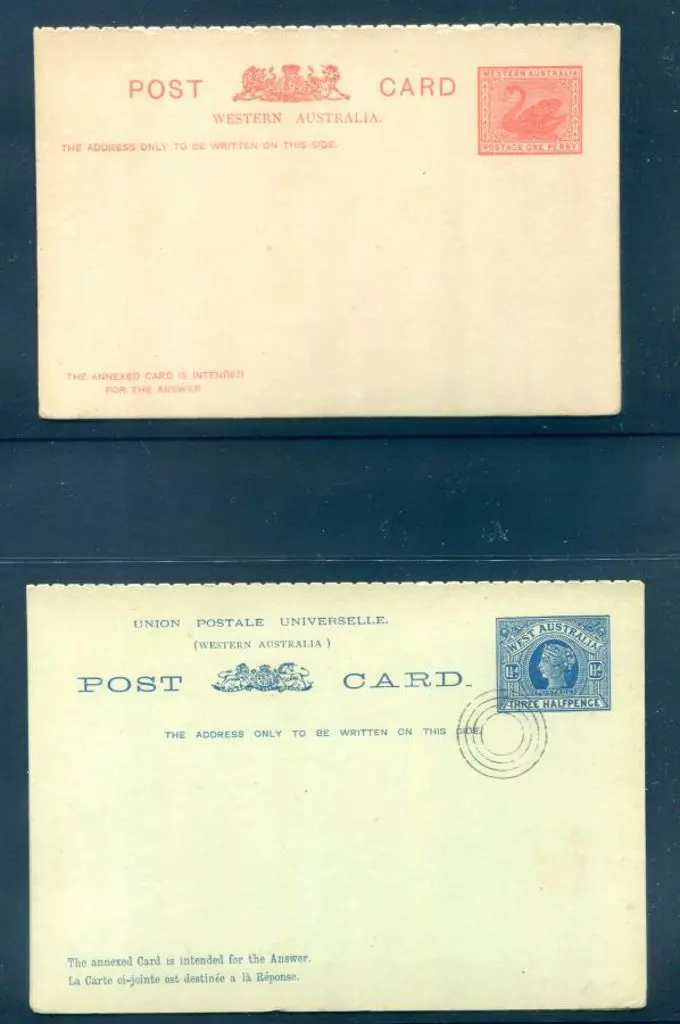 1902 1d + 1d red swan & 1902 1½d + 1½d blue swan ... Image 1++