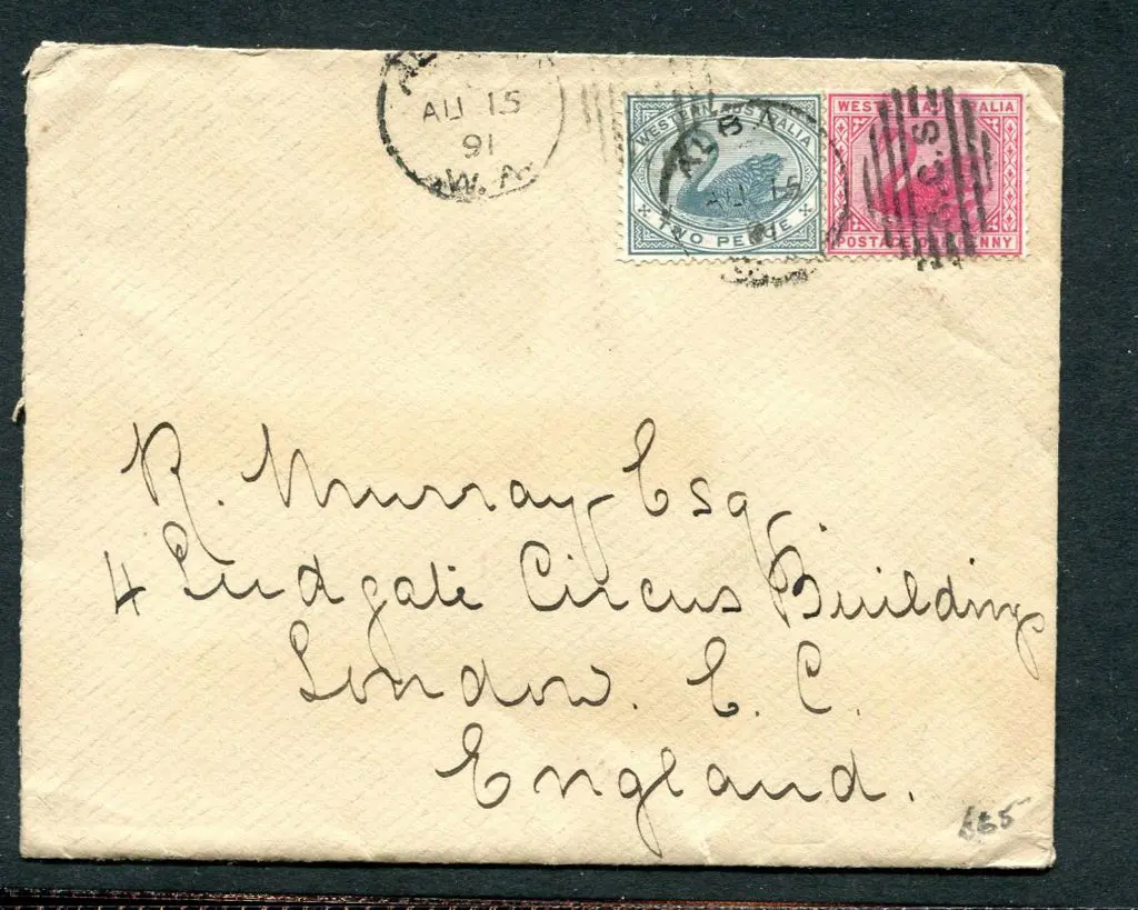 1891 (15th Aug) Albany to London small env with 1d ... Image 1++