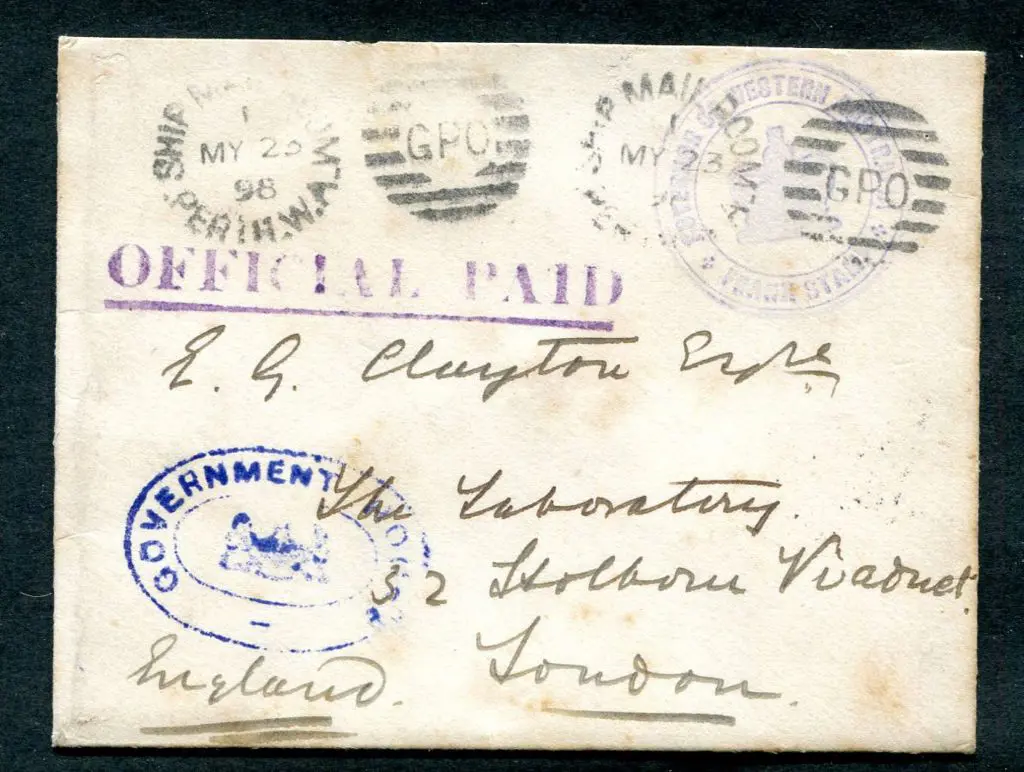 1898 (23rd May) Perth to England plain cover with ... Image 1++