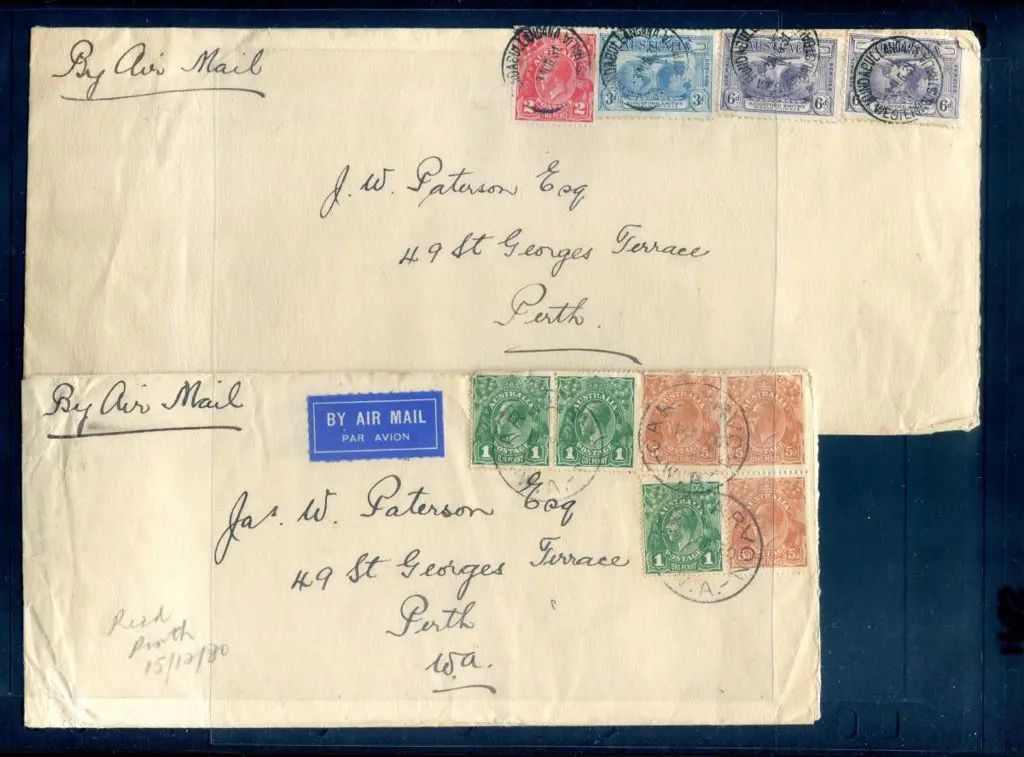 1930 & 1931 similarly addressed covers to Perth, ... Image 1++