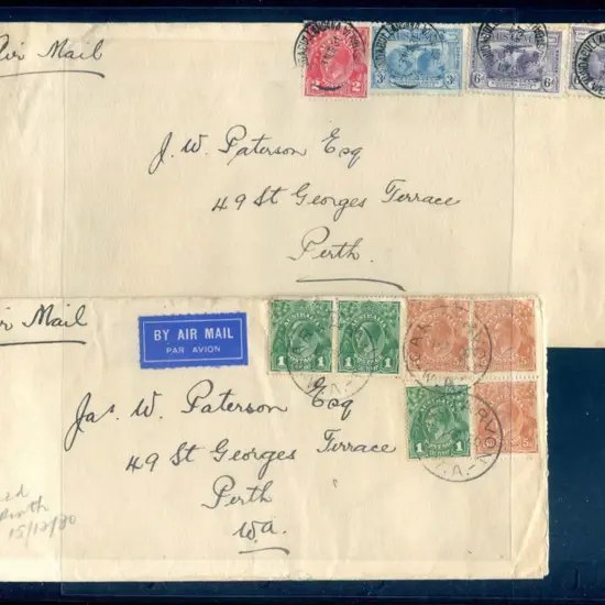 1930 & 1931 similarly addressed covers to Perth, ...