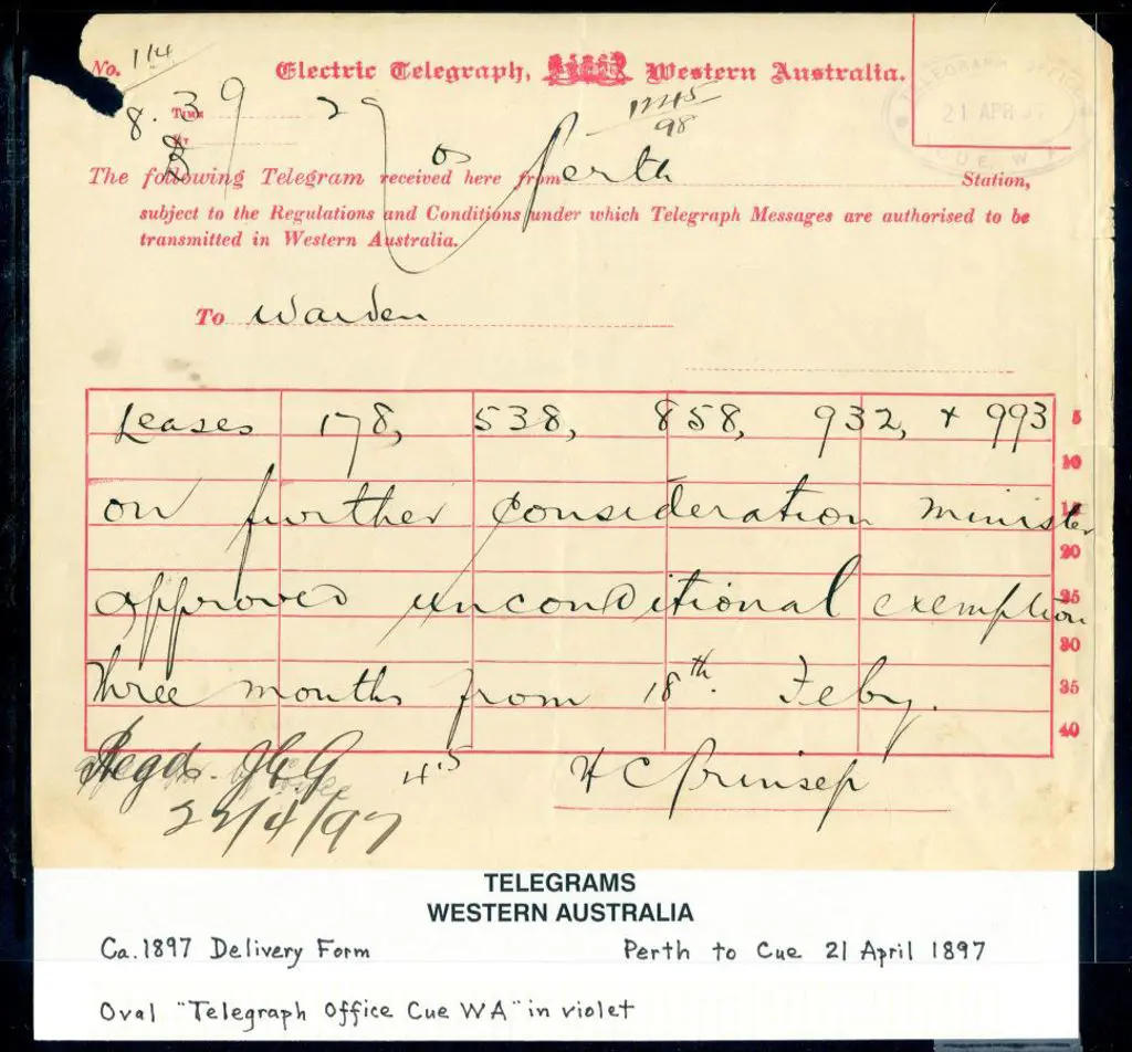 1897 (21st Apr) "Electric Telegraph Western ... Image 1++