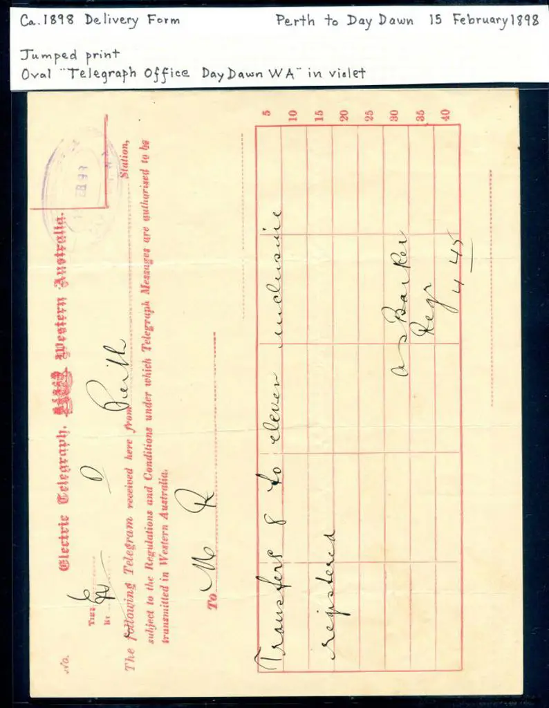 1898 (15th Feb) "Electric Telegraph, Western ... Image 1++