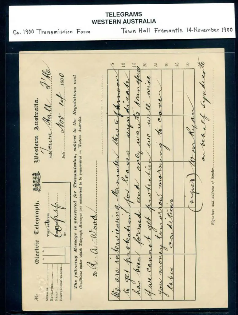 1900 (14th Nov) "Electric Telegraph, Western ... Image 1++