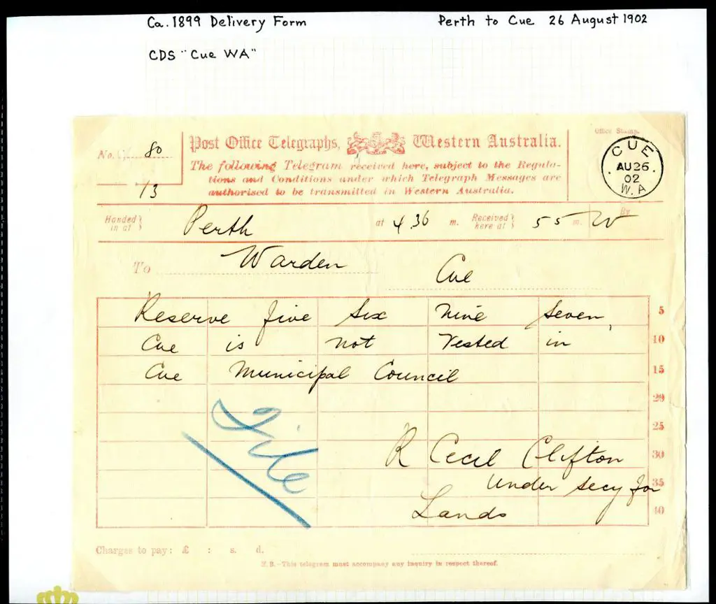 1902 (26th Aug) "Post Office Telegraphs, Western ... Image 1++