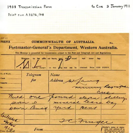 1911 (3rd Jan) to 1915 (7th June) "Commonwealth of ...