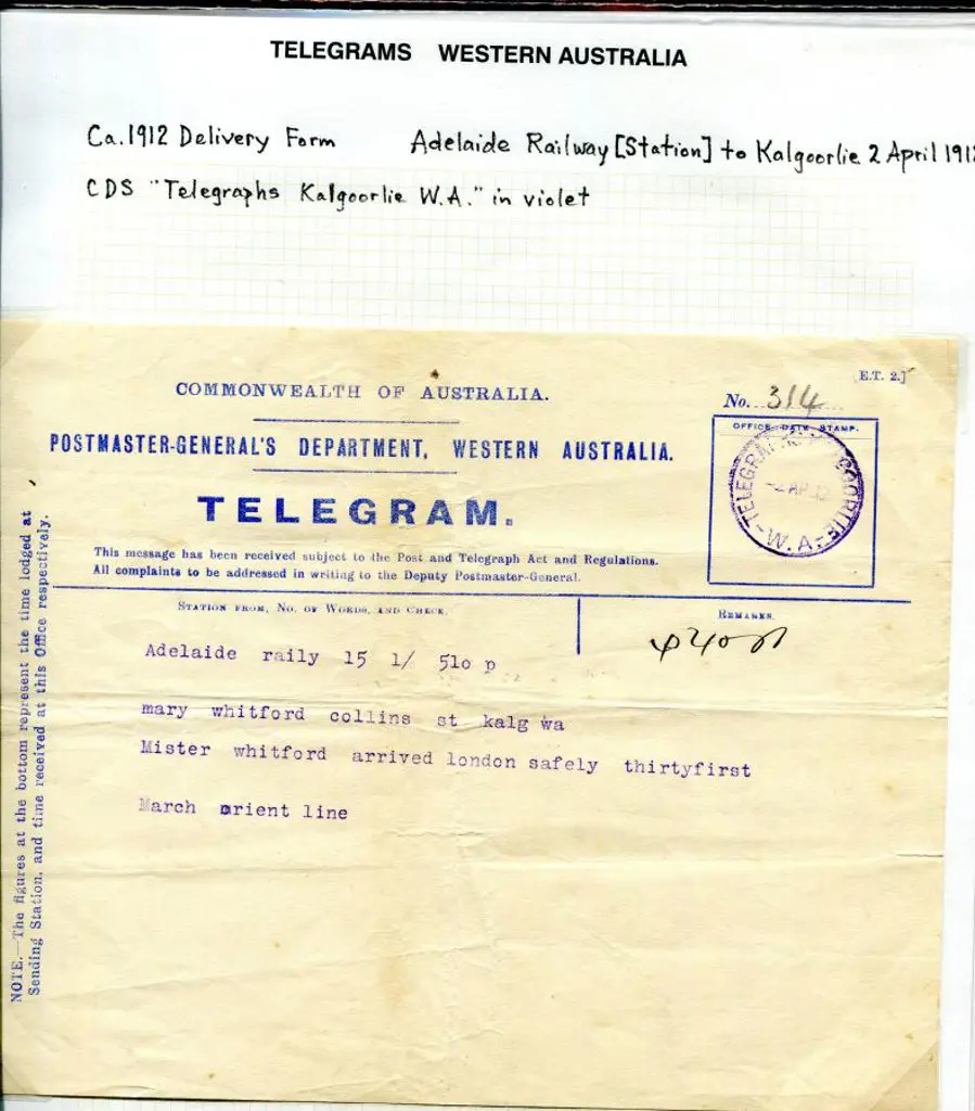 1912 (2nd Apr) "Commonwealth of Australia, ... Image 1++