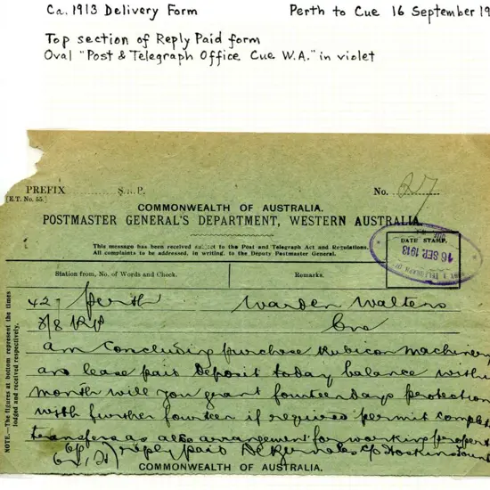 1913 (16th Sept) & 1917 (4th June) Commonwealth of ...