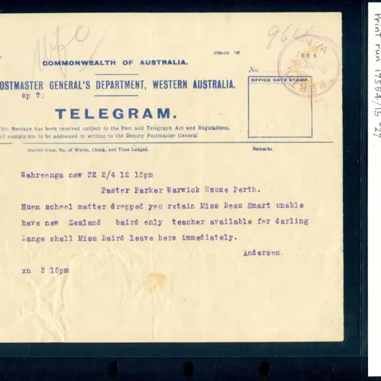 1916 (6th Oct) "Commonwealth of Australia ...